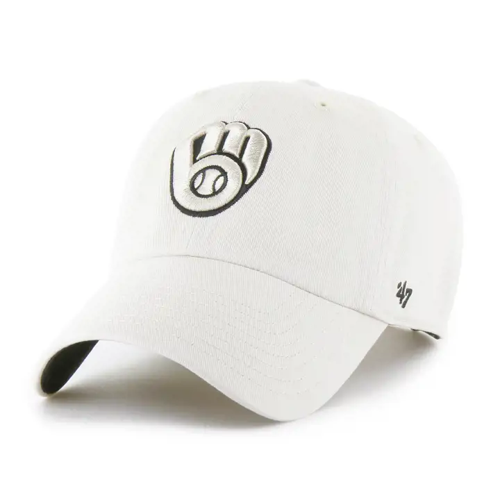 Casquette LBRN '47 Clean Up des MILWAUKEE BREWERS MLB couleur Os/Noir