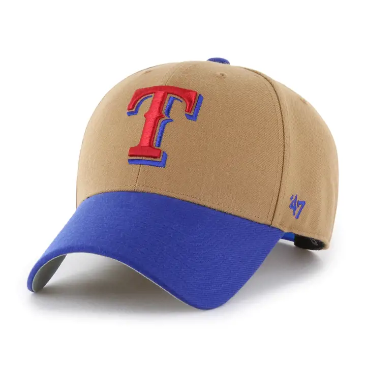 TEXAS RANGERS MLB Casquette 2 tons « 47 MVP » couleur camel