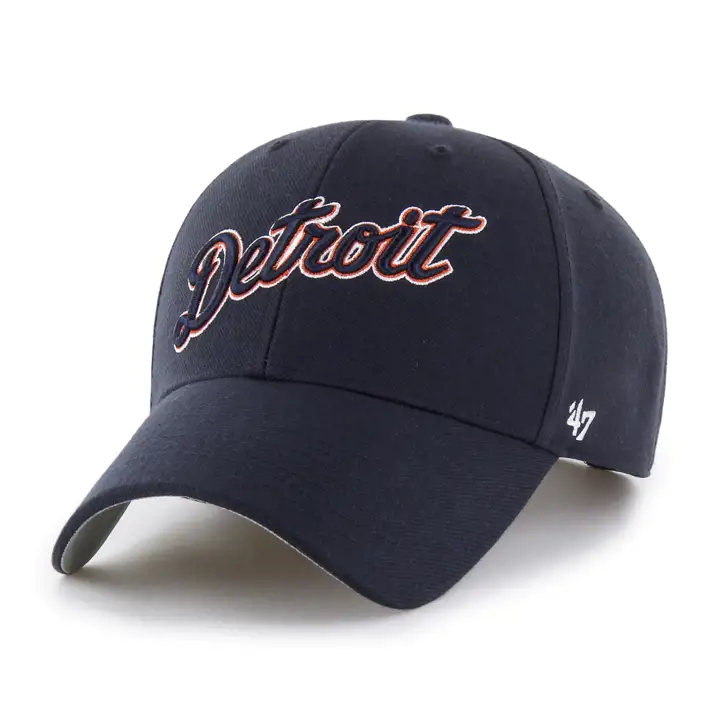 Maillot de baseball des Detroit Tigers MLB Script '47 MVP Bleu marine