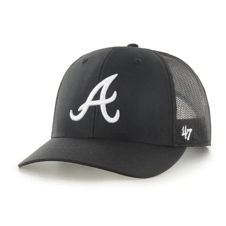 ATLANTA BRAVES MLB CASQUETTE CAMIONNEUR NOIR/BLANC '47 BLK