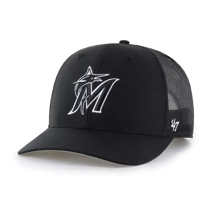 MIAMI MARLINS MLB CASQUETTE TRUCKER NOIR/BLANC '47 NOIR