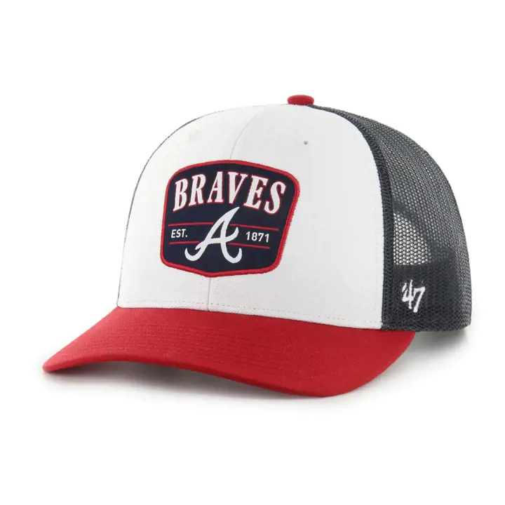 Casquette de baseball ATLANTA BRAVES MLB Tri-Tone Squad '47 Trucker WHT/NAVY/RED