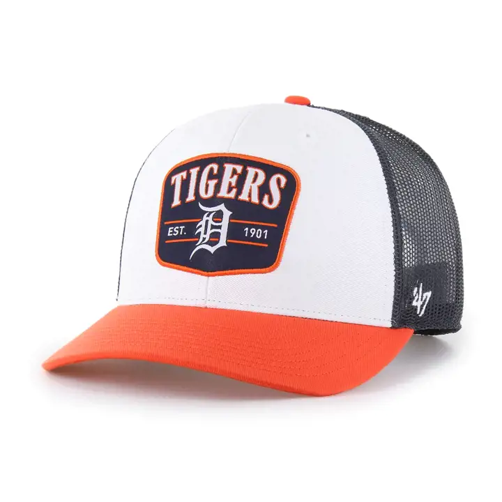 DETROIT TIGERS MLB Tri-Tone Squad '47 Casquette Trucker BLANC/BLEU MARINE/ORANGE