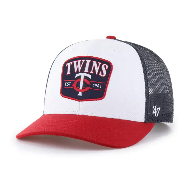 MINNESOTA TWINS MLB Casquette camionneur Tri-Tone Squad '47 BLANC/BLEU MARINE/ROUGE