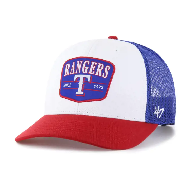 CASQUETTE MLB TRUCKER TEXAS RANGERS Tri-Tone Squad '47 BLANC/BLEU ROYAL/ROUGE