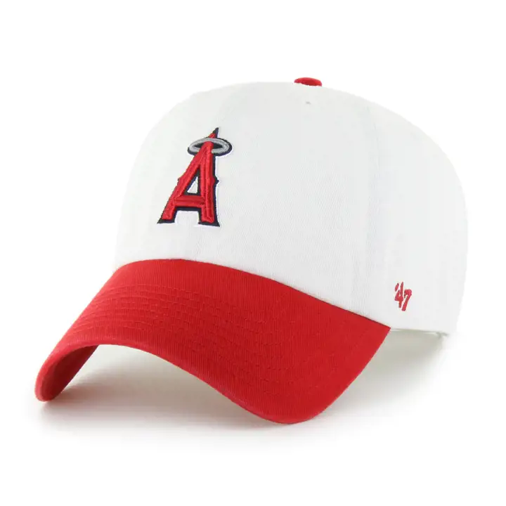 LOS ANGELES ANGELS MLB Casquette "Clean Up" Blanche et Rouge 2 tons de '47