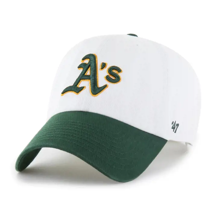 Casquette MLB Oakland Athletics bicolore blanc/vert foncé « '47 Clean Up »