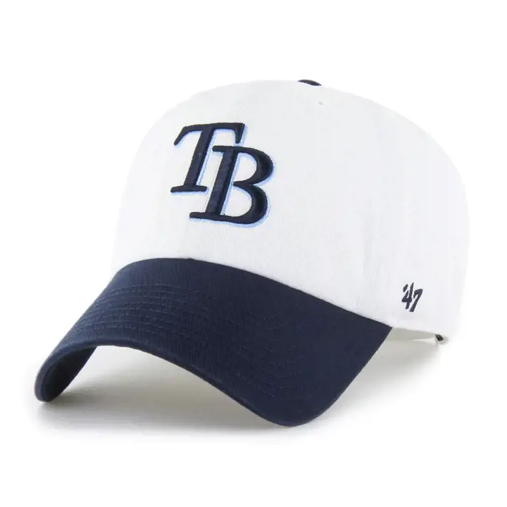 Casquette MLB 2 tons « 47 Clean Up » des Tampa Bay Rays, blanc et bleu marine