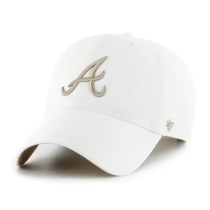 ATLANTA BRAVES MLB Casquette '47 Clean Up Stade Blanc/Kaki