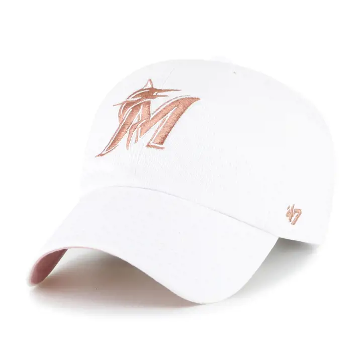 MIAMI MARLINS MLB Casquette '47 Clean Up blanc/rose poussiéreux