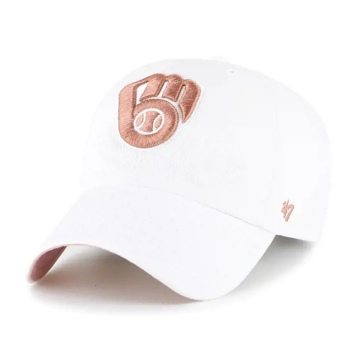 MILWAUKEE BREWERS MLB Casquette '47 Clean Up Blanc/Rose Poudré