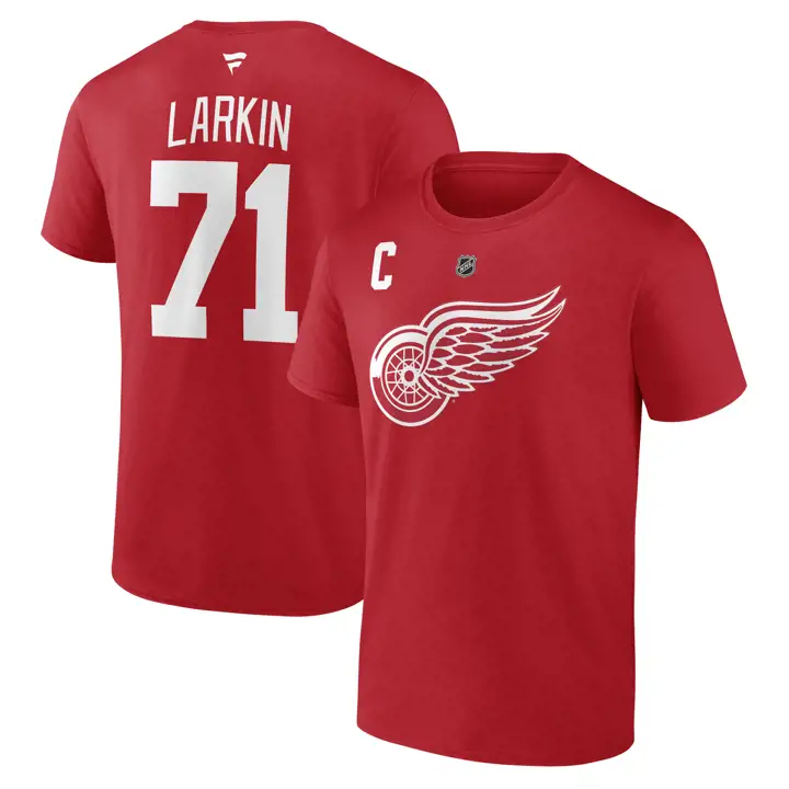 T-shirt N&N Authentic Stack LNH des Redwings de Detroit Larkin ROUGE