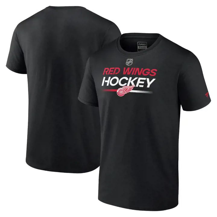 T-shirt Detroit Redwings NHL Authentic Pro Prime II Noir