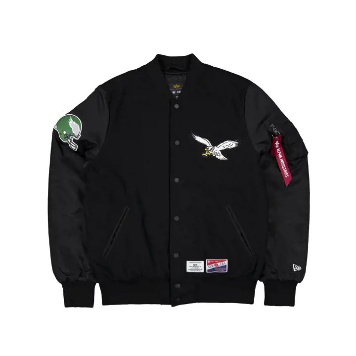 Veste en laine Philadelphia Eagles Alpha Industries 24 noire