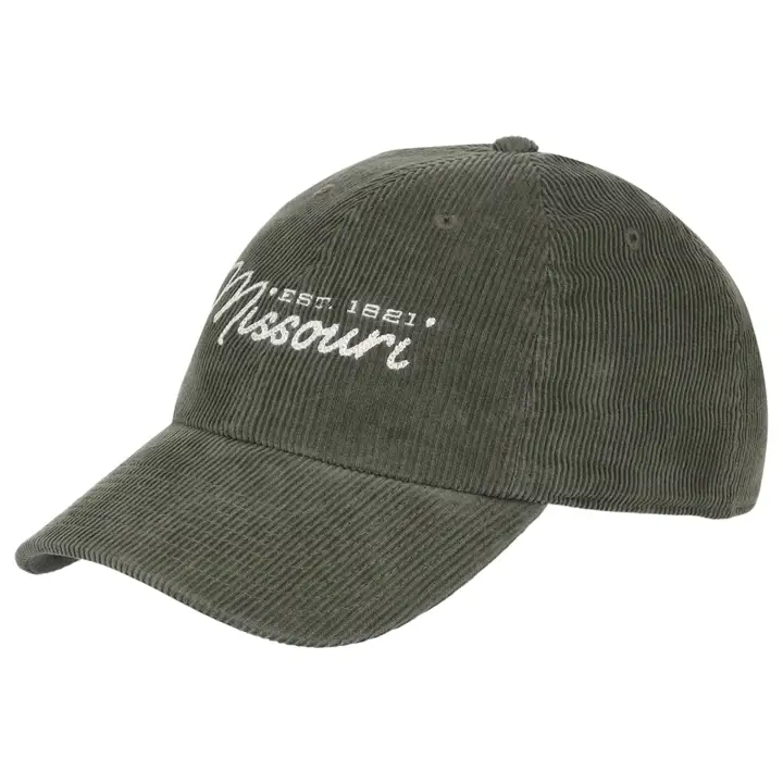 Casquette MISSOURI Papa en velours côtelé OLV/WHT