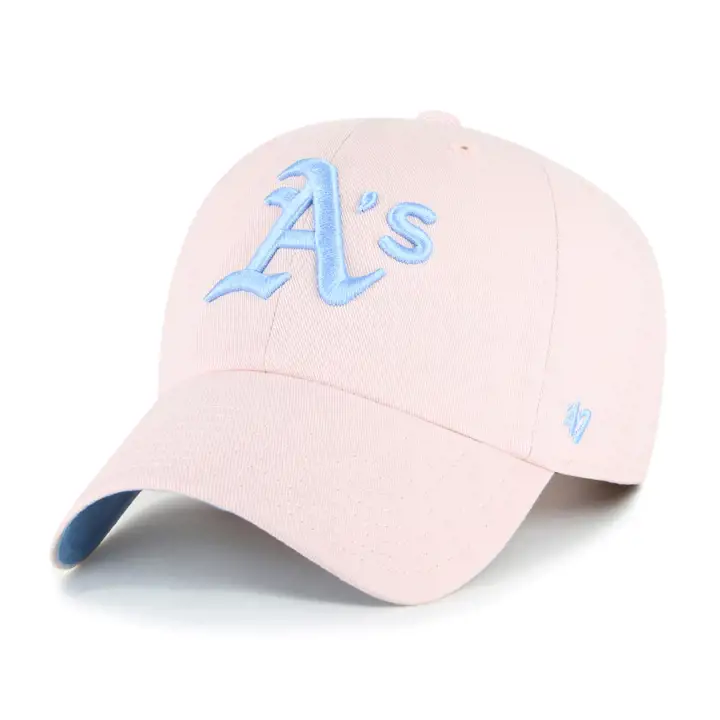 Casquette de baseball MLB Oakland Athletics '47 Clean Up en coton rose clair