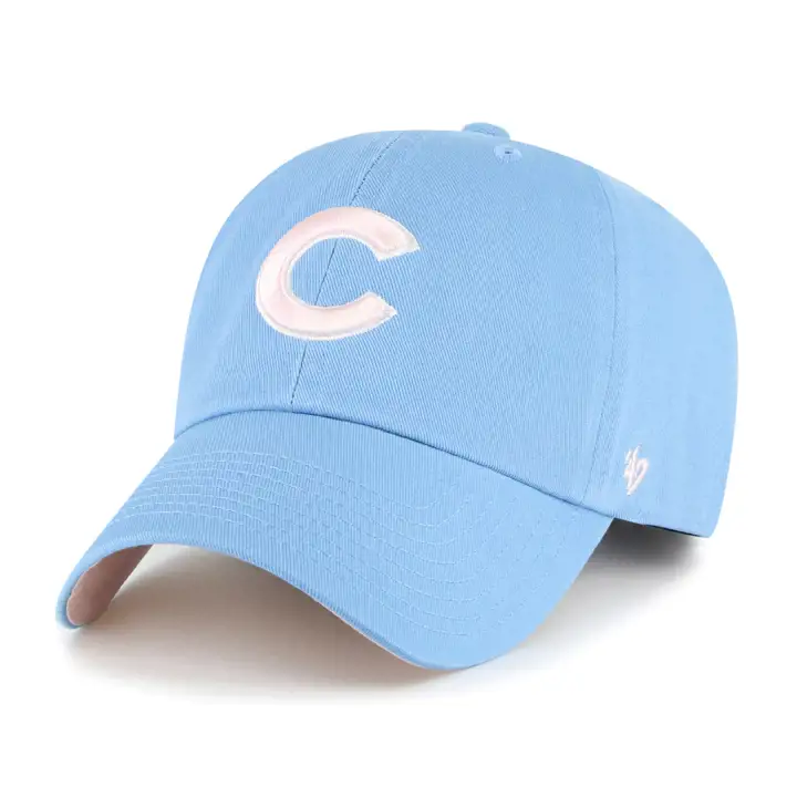 CHICAGO CUBS MLB Casquette '47 Clean Up LBL/PNK en coton bleu barbe à papa