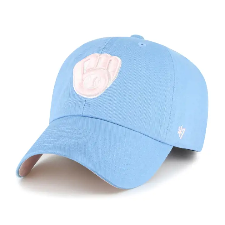 MILWAUKEE BREWERS MLB Casquette '47 Clean Up LBL/PNK Coton Barbe à Papa