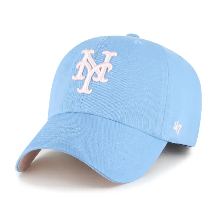NEW YORK METS MLB Barbe à papa bleue '47 Casquette Clean Up LBL/PNK