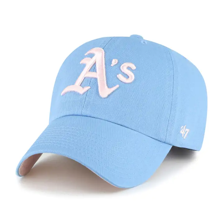 OAKLAND ATHLETICS MLB Casquette en coton bleu bonbon '47 Clean Up LBL/PNK