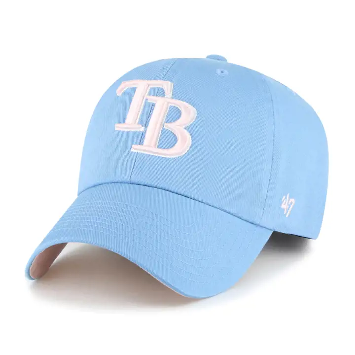 TAMPA BAY RAYS MLB Casquette souple en coton bleu bonbon '47 Clean Up LBL/PNK