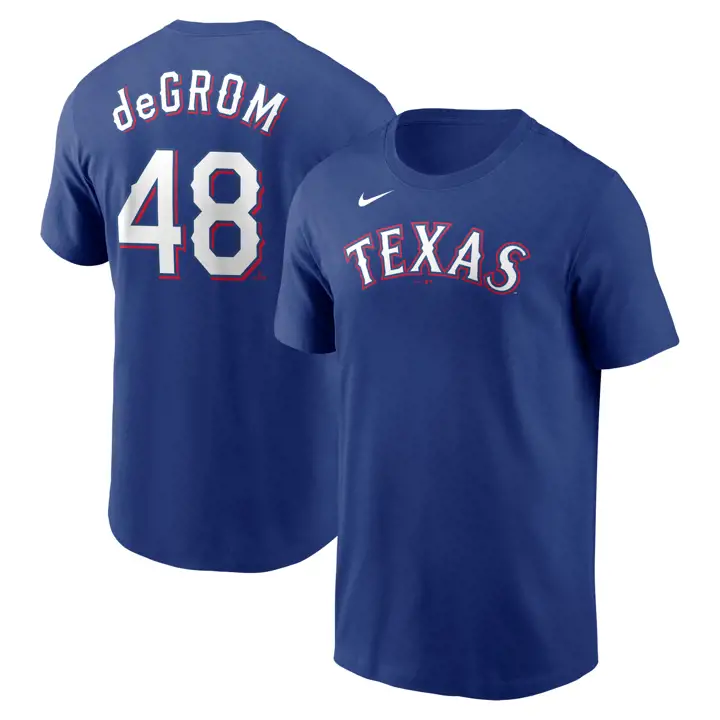 T-shirt MLB Nike N&N Joueur Texas Rangers Jacob deGrom RBL