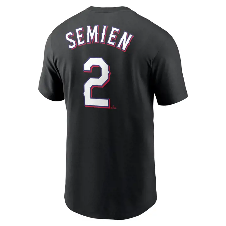Texas Rangers MLB Nike T-Shirt Joueur N&N Marcus Semien NOIR