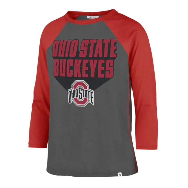 T-shirt Raglan NCAA Femme Ohio State Buckeyes AVA 24 Rouge