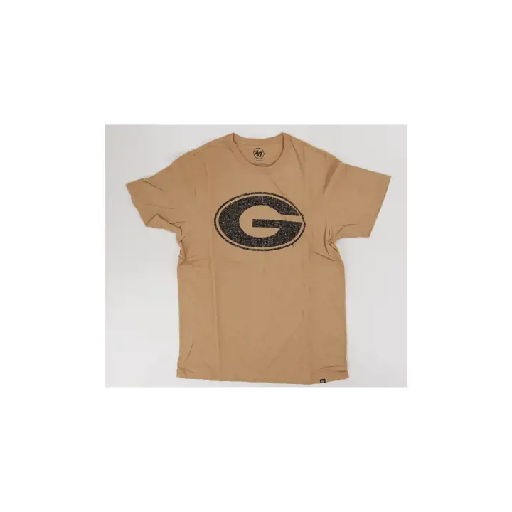 T-shirt rivière Georgia Bulldogs NCAA effet vieilli 24 TAN
