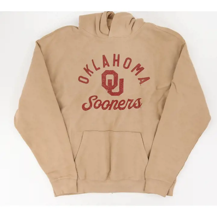 OKLAHOMA SOONERS NCAA DUSTED RIVER HOOD TAN