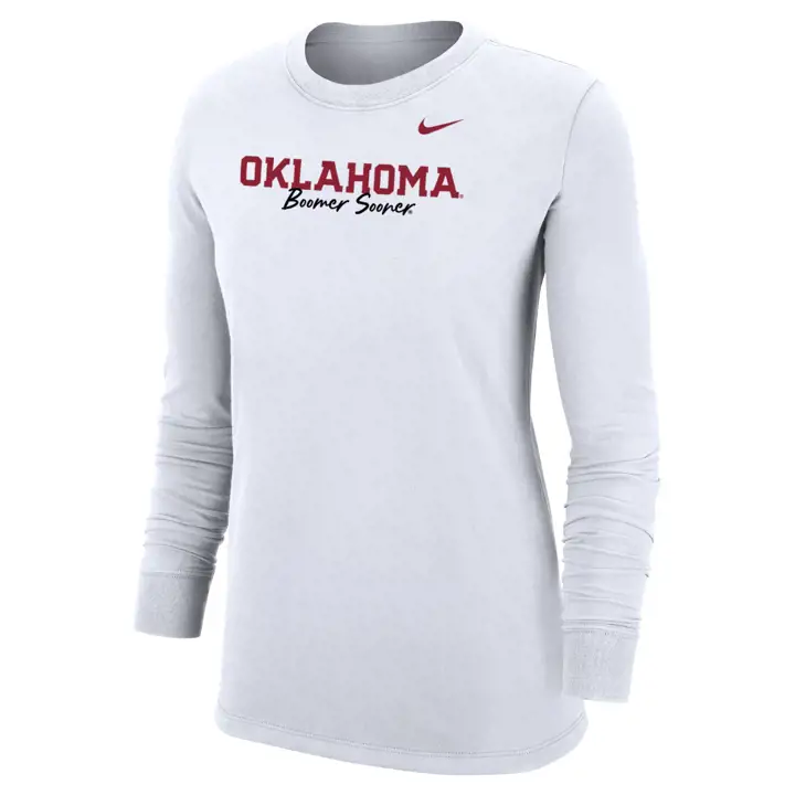 Oklahoma Sooners NCAA DF Cotton LS T-Shirt WHT