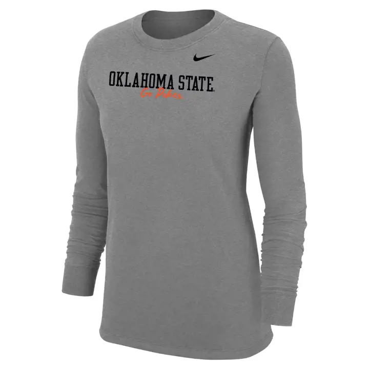 T-shirt en coton à manches longues Oklahoma State Cowboys NCAA DF GRIS