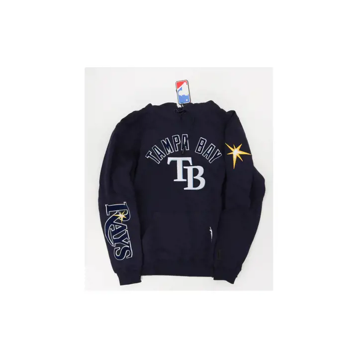 Chandail à capuchon à logo empilé MLB des Rays de Tampa Bay marine