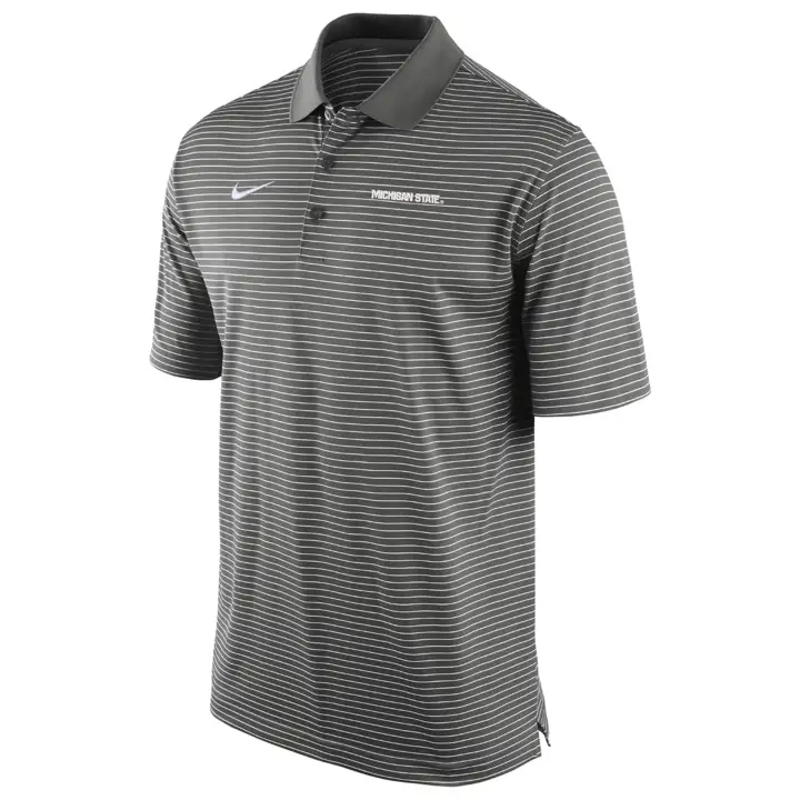 Polo rayé de stade NCAA Michigan State Spartans GRY