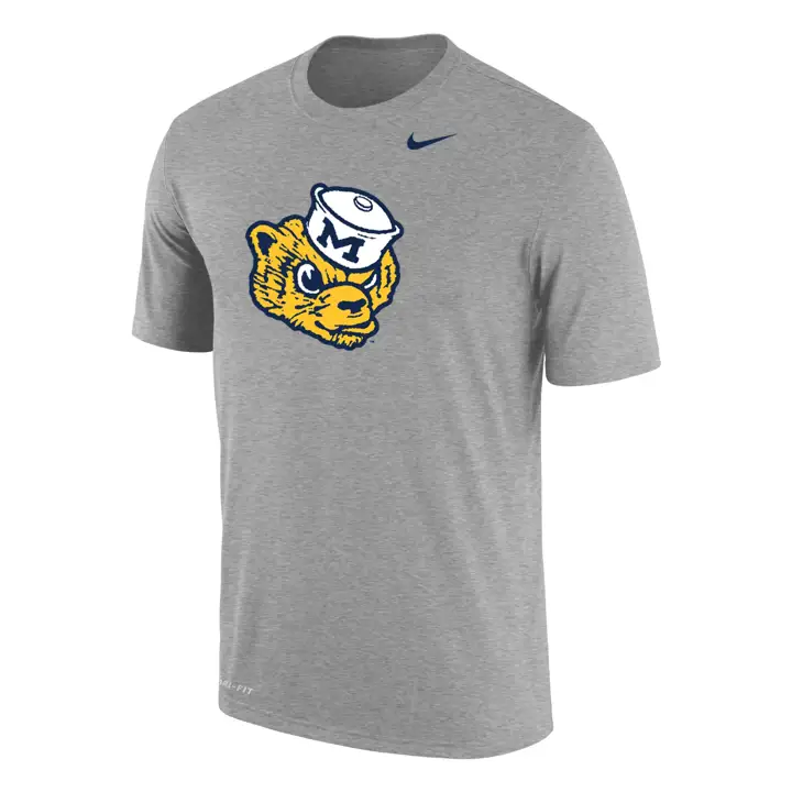 T-shirt Michigan Wolverines NCAA en coton Dri-Fit GRY