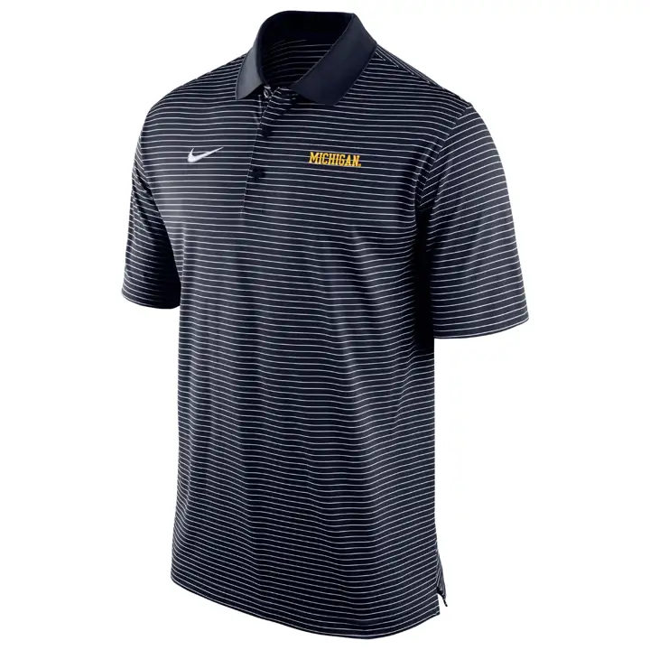 Polo rayé Michigan Wolverines NCAA Stadium bleu marine