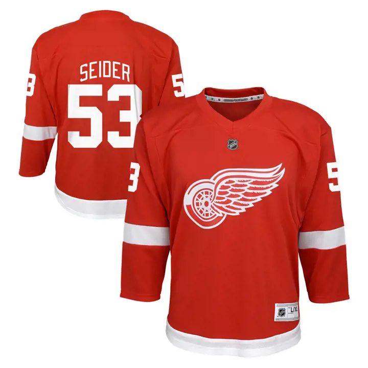 Maillot réplique de joueur NHL jeune Detroit Redwings Moritz Seider
