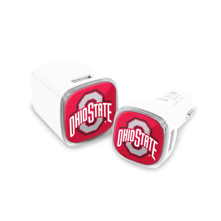 Chargeur mural et de voiture double USB Ohio State Buckeyes