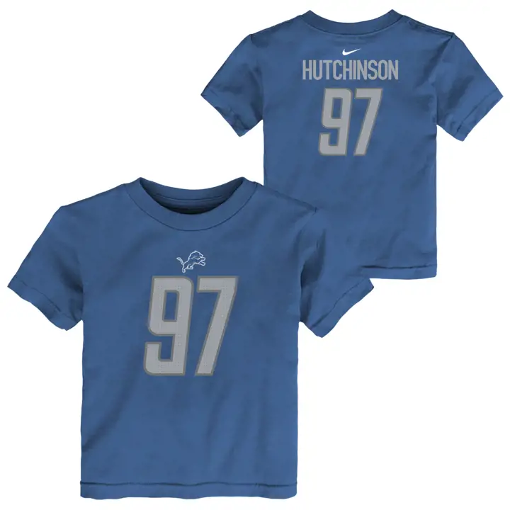 T-shirt joueur N&N Detroit Lions NFL pour tout-petit Aidan Hutchinson