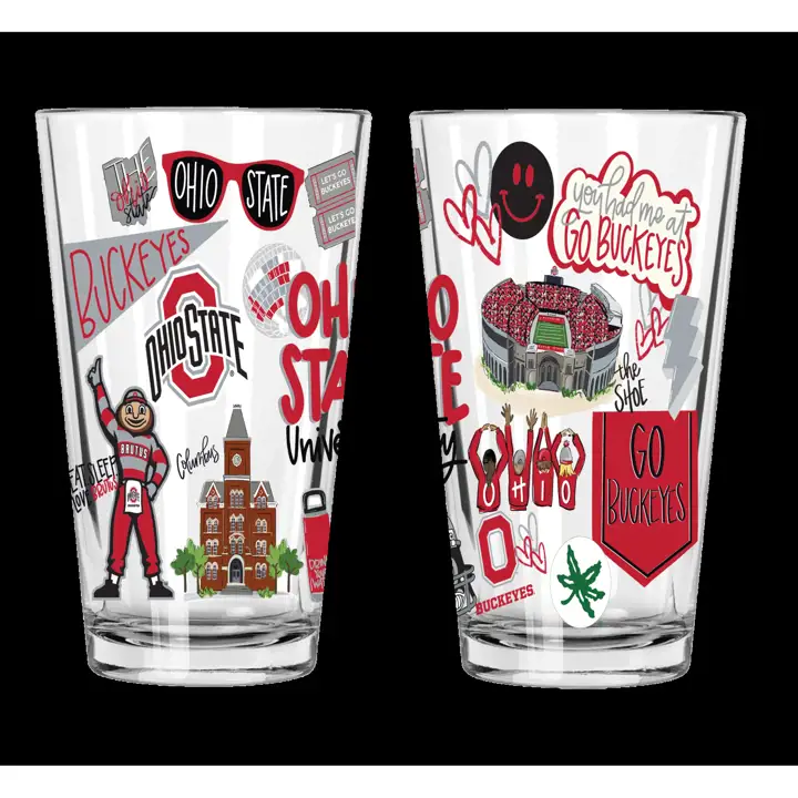 Verre à pinte Ohio State Buckeyes Local Print
