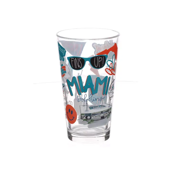 Verre à pinte imprimé local Miami Dolphins