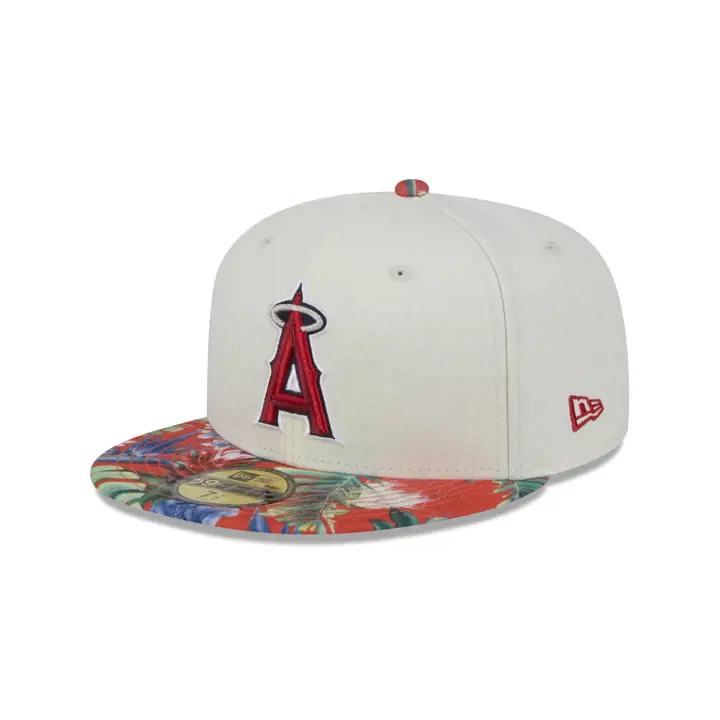 ANAHEIM ANGELS MLB FLEURI 59FIFTY GRIS FONCÉ/ROUGE/GRIS