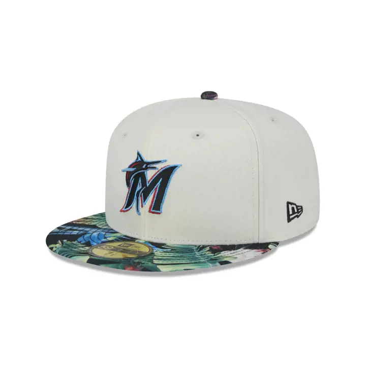 MIAMI MARLINS MLB FLORAL 59FIFTY DKGRY/BLK/GRY