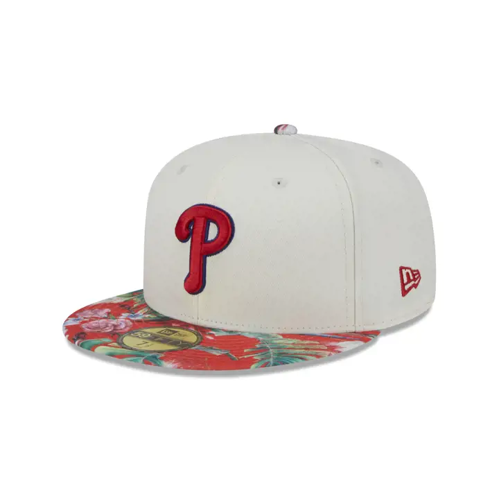 PHILADELPHIA PHILLIES MLB FLEURS 59FIFTY GRISFONCÉ/ROUGE/GRIS