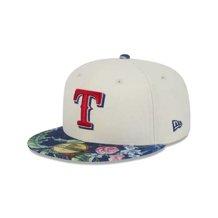 CASQUETTE 59FIFTY MLB FLORALE TEXAS RANGERS GRIS FONCÉ/BLEU ROYAL/GRIS