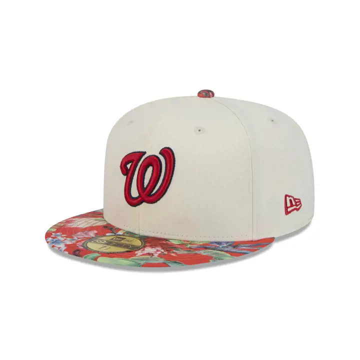 WASHINGTON NATIONALS MLB FLORAL 59FIFTY GRISFONCÉ/ROUGE/GRIS