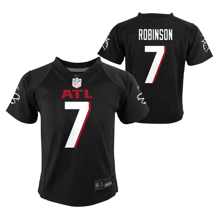 Maillot de match NFL enfant Atlanta Falcons BIJAN ROBINSON noir