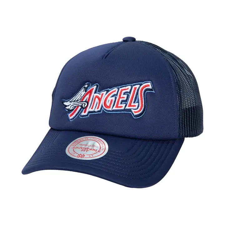 Casquette Anaheim Angels M&N MLB TC SCRIPT FOAM TRUCKER NAVY