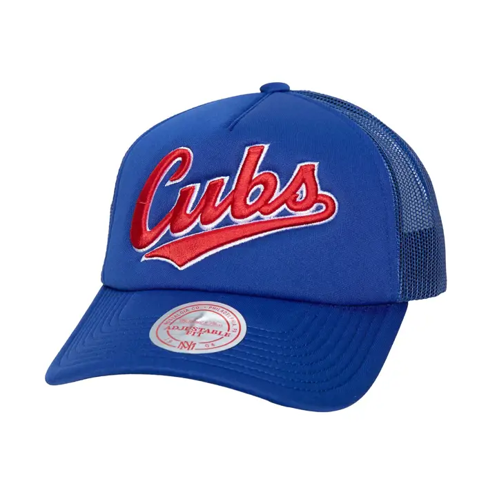 Chicago Cubs M&N MLB TC SCRIPT FOAM TRUCKER BLEU