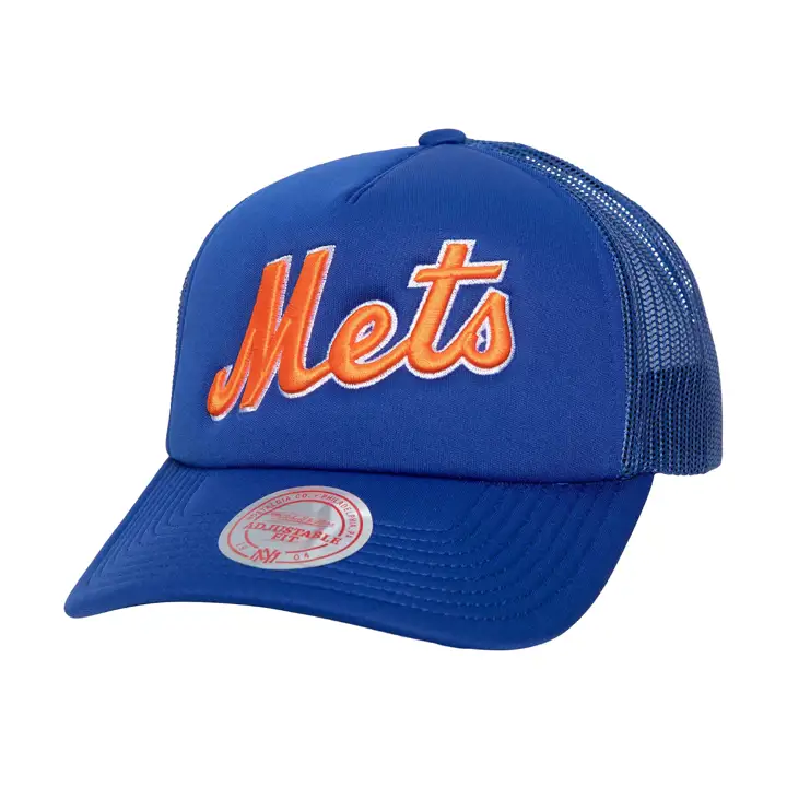 Casquette filet bleu New York Mets M&N MLB TC SCRIPT FOAM TRUCKER